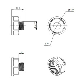 Переходник Fado Fitt Nickel ½''х1'' латунь никель P01