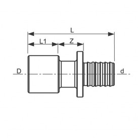 Перехідник на сталеві і мідні труби Tece Teceflex внутрішня пайка прес 32x28Cu 713932