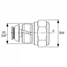Переходник прямой с накидной гайкой Tece Teceflex 20 мм х3/4” евроконус 713620