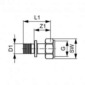 Переходник прямой Tece TECEflex с накидной гайкой и торцевым уплотнением бронза 32х1 1/4 717607