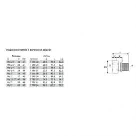 Переходник прямой Tece Teceflex с внутренней резьбой 25 х 3/4 латунь 765007