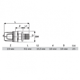 Переходник Tece с трубы TECElogo на TECEflex латунь 16х16 мм 8730300