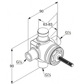 Переключатель для душа Kludi на 2 положения белый 2975900