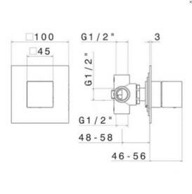 Переключатель режимов Vema Wellness скрытого монтажа на 3 потребителя хром V25120B0010
