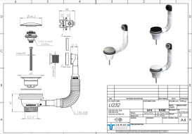 Перелив для раковини LBPlast пластик чорний 9000401-NS