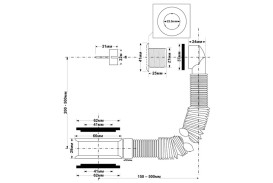 Перелив для раковины McAlpine с гофрированной трубкой хром BANJO-POL2