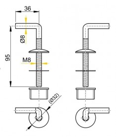 Петлі AlcaPlast для унітазу А61 Z0268-ND