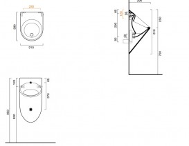 Пісуар Catalano Colori підвісний кераміка чорний матовий 1BIGBOYNS