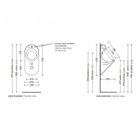 Писсуар Flaminia Key подвесной подвод воды сзади керамика белый KY29