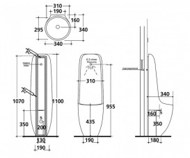 Пісуар Galassia Ergo підлоговий білий 7116