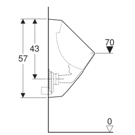 Писсуар Geberit Alivio верхний подвод горизонтальный/вертикальный выпуск санфарфор белый 238150000