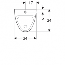 Писсуар Geberit Alivio верхний подвод горизонтальный/вертикальный выпуск санфарфор белый 238150000
