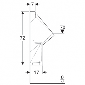 Пісуара Geberit Centaurus безводний горизонтальний/вертикальний випуск санфарфор білий 236400600