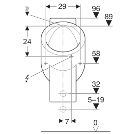 Писсуар Geberit Centaurus верхний подвод воды горизонтальный/вертикальный выпуск 236450600
