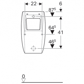 Писсуар Geberit Pareo для крышки задний подвод воды горизонтальный выпуск санфарфор белый 236100000