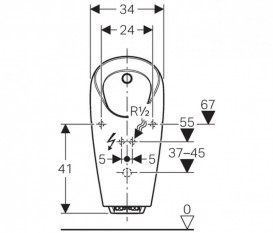 Пісуар Geberit Selva для вбудованого управління білий 116.085.00.1