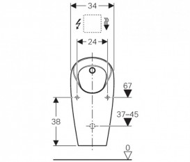 Пісуар Geberit Selva для вбудованої в стіну системи змиву білий 116.080.00.1