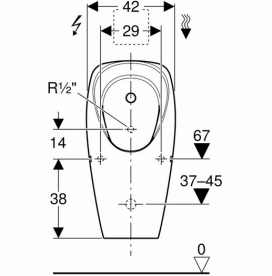Писсуар Geberit Tamina для встроенной системы смыва белый 116.140.00.1