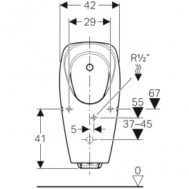 Пісуар Geberit Tamina з інтегрованою системою змиву харчування від батарейок білий 116.143.00.1