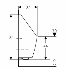 Пісуар Geberit Tamina з інтегрованою системою змиву харчування від генератора білий 116.144.00.1