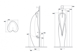 Пісуар підлоговий Kerasan Artwork Groove з кріпленням зелений матовий 473014