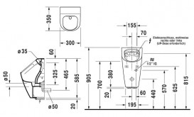 Пісуар настінний Duravit ME by Starck електронний 30х35 см кераміка білий 2809310093