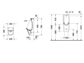 Писсуар настенный Duravit Starck 3 24,5х30 см керамика белый 0827250000