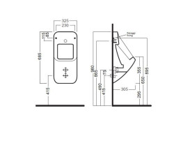 Писсуар настенный Hatria Fusion Q 32,5х68,5 см санитарная керамика белый глянцевый 00YXE101