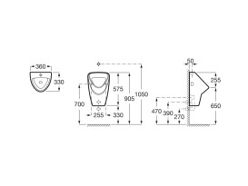 Писсуар настенный Roca Merino-N 33х36 см сантехническая керамика белый A3590JL000