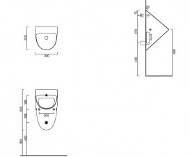 Писсуар подвесной Catalano Sfera 30х31 см керамика белый глянцевый 1OR5400