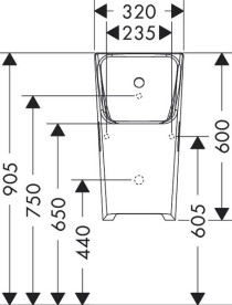 Писсуар подвесной Hansgrohe EluPura Original Q безободковый 32х30,5 см керамика белый 60127450