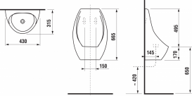 Пісуар підвісний Jika Domino кераміка білий H8411000000001