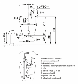 Писсуар подвесной Jika Livo радарный сенсорный смыв белый H8402000004831