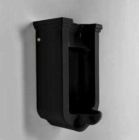 Писсуар подвесной Kerasan Waldorf с сифоном и крепежом черный глянцевый 413004