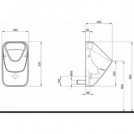Писсуар подвесной KOLO NOVA PRO 34x34x57h см белый M36010000