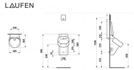 Писсуар подвесной Laufen Val 30,5х36,5 см керамика белый матовый H8402817570001
