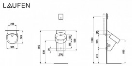 Пісуар підвісний Laufen Val 30,5х36,5 см кераміка чорний глянсовий H8402850200001