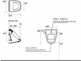 Пісуар підвісний під прихований налив Kerasan Spa білий 333001