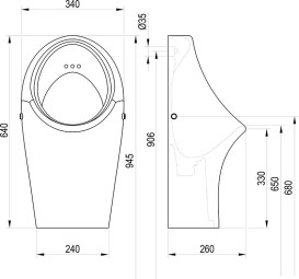 Писсуар подвесной Ravak Freeman 34х26х64 см керамика белый X01929