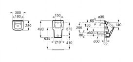 Писсуар подвесной Roca Hall с крышкой и верхним подводом керамика белый A35362E000