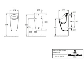 Писсуар подвесной Villeroy & Boch Architectura 32,5х35,5 см санитарная керамика альпийский белый 55860001