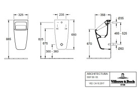 Писсуар подвесной Villeroy & Boch Architectura 32,5х35,5 см санитарная керамика альпийский белый 55870001