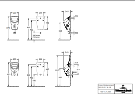 Писсуар подвесной Villeroy & Boch O.Novo 29х49,5 см санитарная керамика CeramicPlus альпийский белый 755701R1