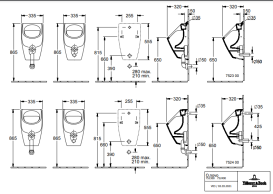 Писсуар подвесной Villeroy & Boch O.Novo 33,5х32 см подвод воды сверху CeramicPlus альпийский белый 752300R1
