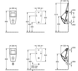 Писсуар подвесной Villeroy & Boch Venticello 28,5х32 см санитарная керамика CeramicPlus графит 5504R0i4