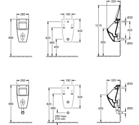 Писсуар подвесной Villeroy & Boch Venticello 28,5х32 см  с отверстиями для крышки санитарная керамика альпийский белый 5504R101