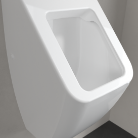 Писсуар подвесной Villeroy & Boch Venticello 28,5х32 см с отверстиями для крышки санитарная керамика CeramicPlus альпийский белый 5504R1R1