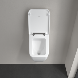 Писсуар подвесной Villeroy & Boch Venticello 28,5х32 см с отверстиями для крышки санитарная керамика CeramicPlus каменный белый 5504R1RW