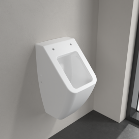 Пісуар підвісний Villeroy & Boch Venticello 28,5х32 см з отворами для кришки санітарна кераміка CeramicPlus кам'яний білий 5504R1RW