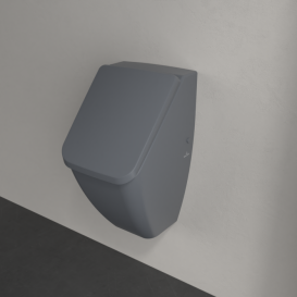 Писсуар подвесной Villeroy & Boch Venticello 28,5х32 см с отверстиями для крышки санитарная керамика CeramicPlus графит 5504R1i4